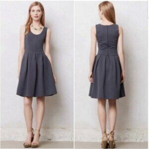 Bordeaux Womens Gray Sleeveless Stretch Fit & Flare Pockets Knee Length Dress XS